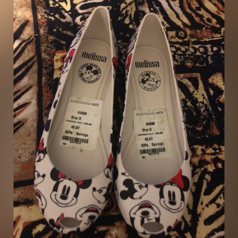 Melissa Minnie Mouse Ballet Disney Flats Size 5 - Picture 3 of 10